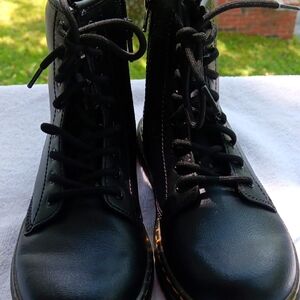 Dr. Martens Black Leather Combat Boots
